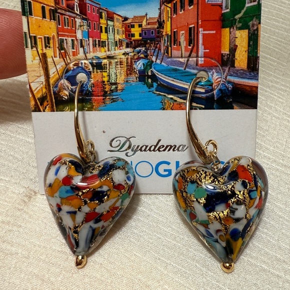 Vibrant Heart Mosaic Earrings - Picture 4 of 4